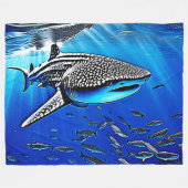 Whale Shark Majestät Design Fleecedecke (Vorderseite (Horizontal))