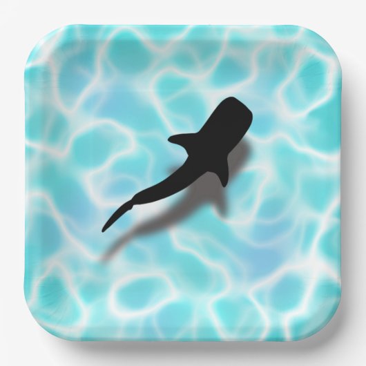 Whale Shark mit Shadow Tropical Beach Pappteller (Vorderseite)