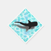 Whale Shark mit Shadow Tropical Beach Serviette (Ecke)