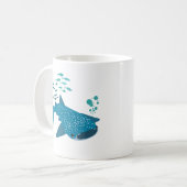 Whale Shark School of fish and buddles Coffee Tass Kaffeetasse (Vorderseite Links)