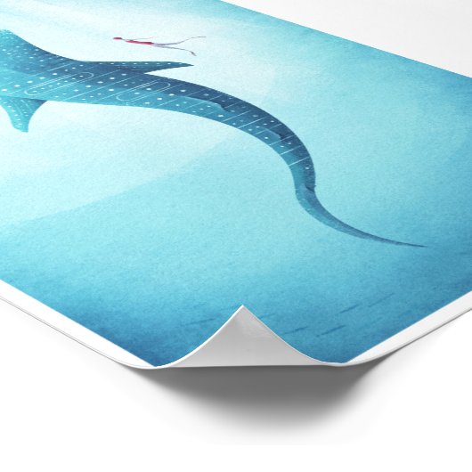 Whale Shark Vintage Poster (Ecke)