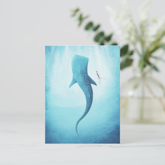 Whale Shark Vintage Poster - Art Postkarte (Stehend Vorderseite)