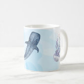 Whale Shark. Watercolor Kaffeetasse (VorderseiteRechts)