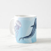 Whale Shark. Watercolor Kaffeetasse (Vorderseite Links)