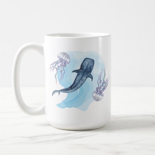 Whale Shark. Watercolor Kaffeetasse (Links)