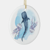 Whale Shark. Watercolor Keramik Ornament (Rechts)