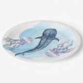 Whale Shark. Watercolor Pappteller (Schrägansicht)