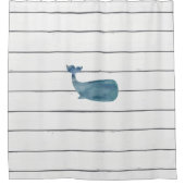 Whale Shiplap Muster Küstendusche Vorhang (Vorderseite)