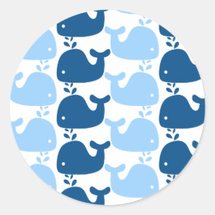 Whale-Silhouette Druckaufkleber Runder Aufkleber