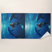 "Whale Song und Sirens Song: Eine Meerjungfrau-Rei Strandtuch (Vorderseite)