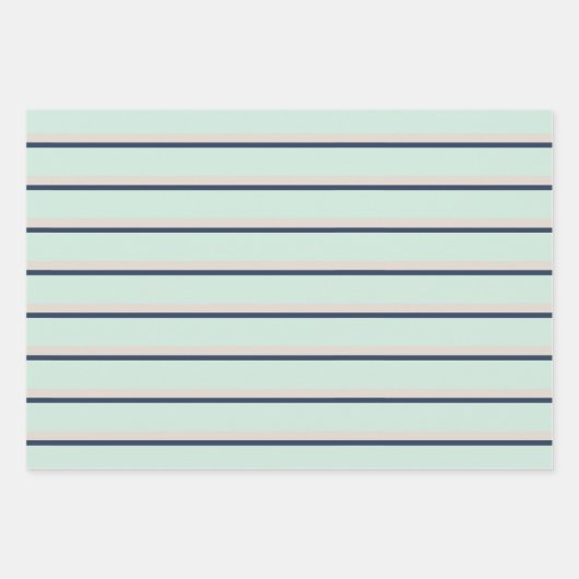 Whale - Star - Stripmuster Navy Blue Geschenkpapier Set (Vorderseite 3)