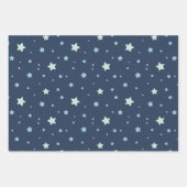 Whale - Star - Stripmuster Navy Blue Geschenkpapier Set (Vorderseite 2)