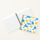 Whale & Starfish Cartoon Monogram Muster Notizblock (Innenseite)