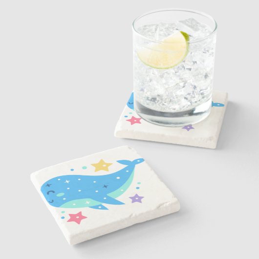 Whale Steinuntersetzer (Seitenansicht)