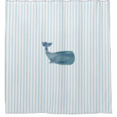 Whale Stripe Muster Küstendusche Vorhang (Vorderseite)