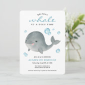 Whale Summer Birthday Party Einladung (Stehend Vorderseite)
