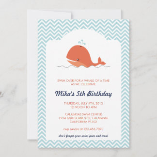 Whale Swim Sommer Geburtstagsparty Einladung