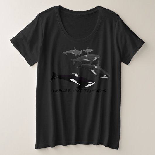 Whale T - Shirt für Frauen in Orca Plus Größe Orca (Design vorne)