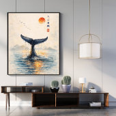 Whale Tail Art Print | Japanese Style Poster