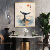 Whale Tail Art Print | Japanese Style Poster