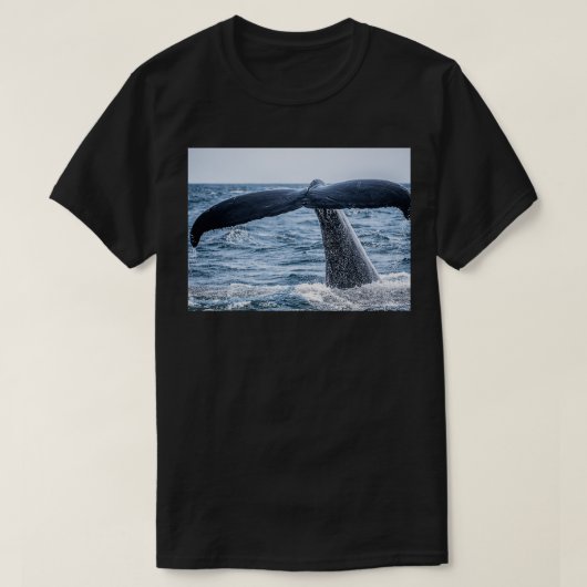 Whale Tail Breaching The Waves T-Shirt (Design vorne)
