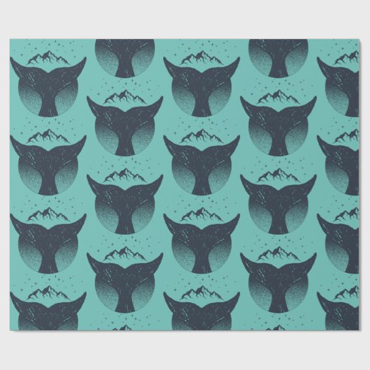 Whale Tale Abzeichen Pattern Geschenkpapier (Flach)