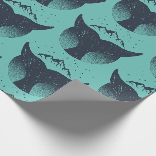 Whale Tale Abzeichen Pattern Geschenkpapier (Ecke)