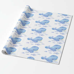 Whale Tastic Blue Birthday Geschenkpapier