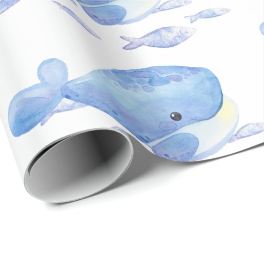 Whale Tastic Blue Birthday Geschenkpapier (Rolleneckpunkt)