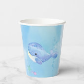 Whale Tastic Blue Birthday Pappbecher (Rückseite)