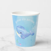 Whale Tastic Blue Birthday Pappbecher (Vorderseite)