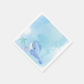 Whale Tastic Blue Birthday Serviette (Ecke)