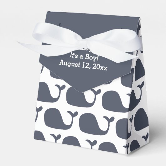 Whale Theme Baby Dusche Fevor Boxes Geschenkschachtel (Vorderseite)