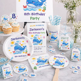 Whale Theme Summer Kids Birthday Invitation Card Acryleinladungen