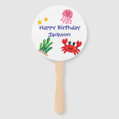 Whale Theme Summer Kids Birthday Party Fächer (Rückseite)