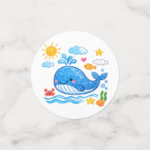 Whale Theme Summer Kids Birthday Party Konfetti (Klein Vorderseite)