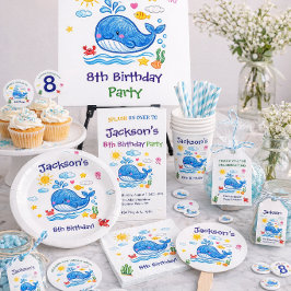 Whale Theme Summer Kids Birthday Party Pappbecher