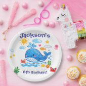 Whale Theme Summer Kids Birthday Party Pappteller (Party)