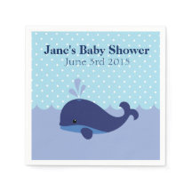 Whale Themed Boy Babydusche Napkins