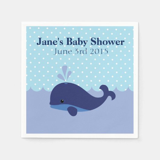 Whale Themed Boy Babydusche Napkins Serviette (Vorderseite)