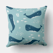 Whale Throw Kissen, Ocean Theme Kissen (Rückseite)