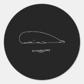 Whale überwältigt runder aufkleber (Vorderseite)