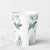 Whale Under the Sea Ahoy It's a Boy Baby Shower Pappbecher (Rechts)