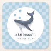 Whale Under The Sea Ocean Thank You Favor Rechteckiger Pappuntersetzer (Vorderseite)