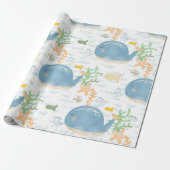 Whale Undersea World Baby Shower Pattern Geschenkpapier (Ungerollt)