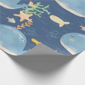 Whale Undersea World Baby Shower Pattern Geschenkpapier (Ecke)