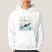 Whale Underwater White Hoodie (Vorderseite)