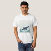 Whale Underwater White Hoodie T-Shirt (Vorne ganz)