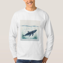 Whale Underwater White Hoodie T-Shirt