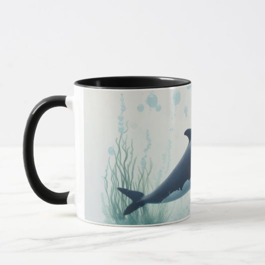 Whale Underwater White Hoodie Tasse (Links)